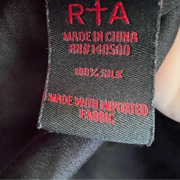 RtA TONE ON TONE BLACK STARS SILK BUTTON DOWN LONG SLEEVE SHIRT - Picture 4 of 8